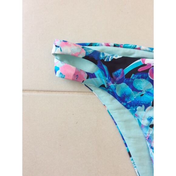 Bar III Bikini Bottom Plaid Floral Swimwear SNAGS FLAW - Picture 2 of 7